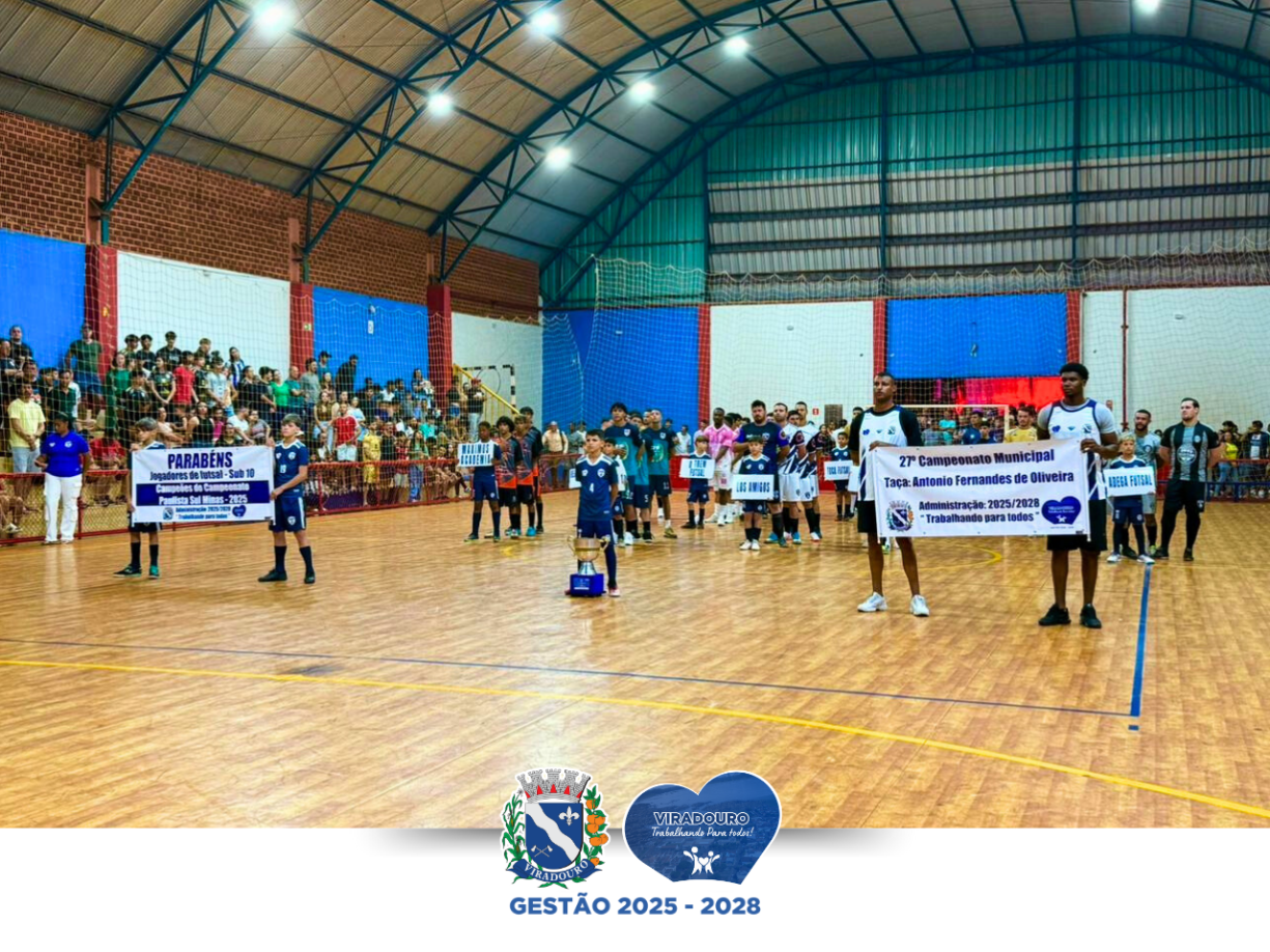 Viradouro abre o 27º Campeonato Municipal de Futsal com homenagens, emoção e celebração ao esporte
