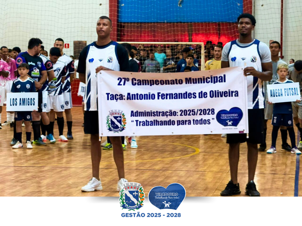 Viradouro abre o 27º Campeonato Municipal de Futsal com homenagens, emoção e celebração ao esporte