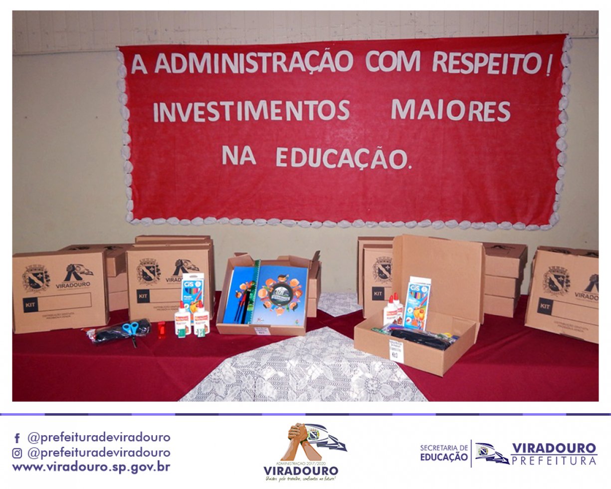 12 Unidades Escolares e Aproximadamente 2290 Alunos da Rede Municipal Receberam Kits Escolares 2019 em Viradouro