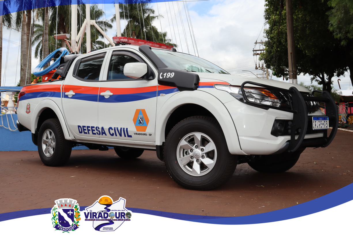 VIRADOURO RECEBE CAMINHONETE EQUIPADA PARA DEFESA CIVIL E KIT DE EQUIPAMENTOS. 