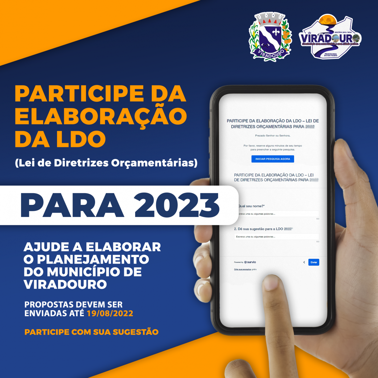 PARTICIPE DA ELABORAÇÃO DA LDO – LEI DE DIRETRIZES ORÇAMENTÁRIAS PARA 2023
