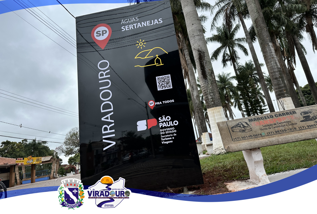 VIRADOURO RECEBE SINALIZAÇÃO TURÍSTICA NA PRAÇA DA MATRIZ