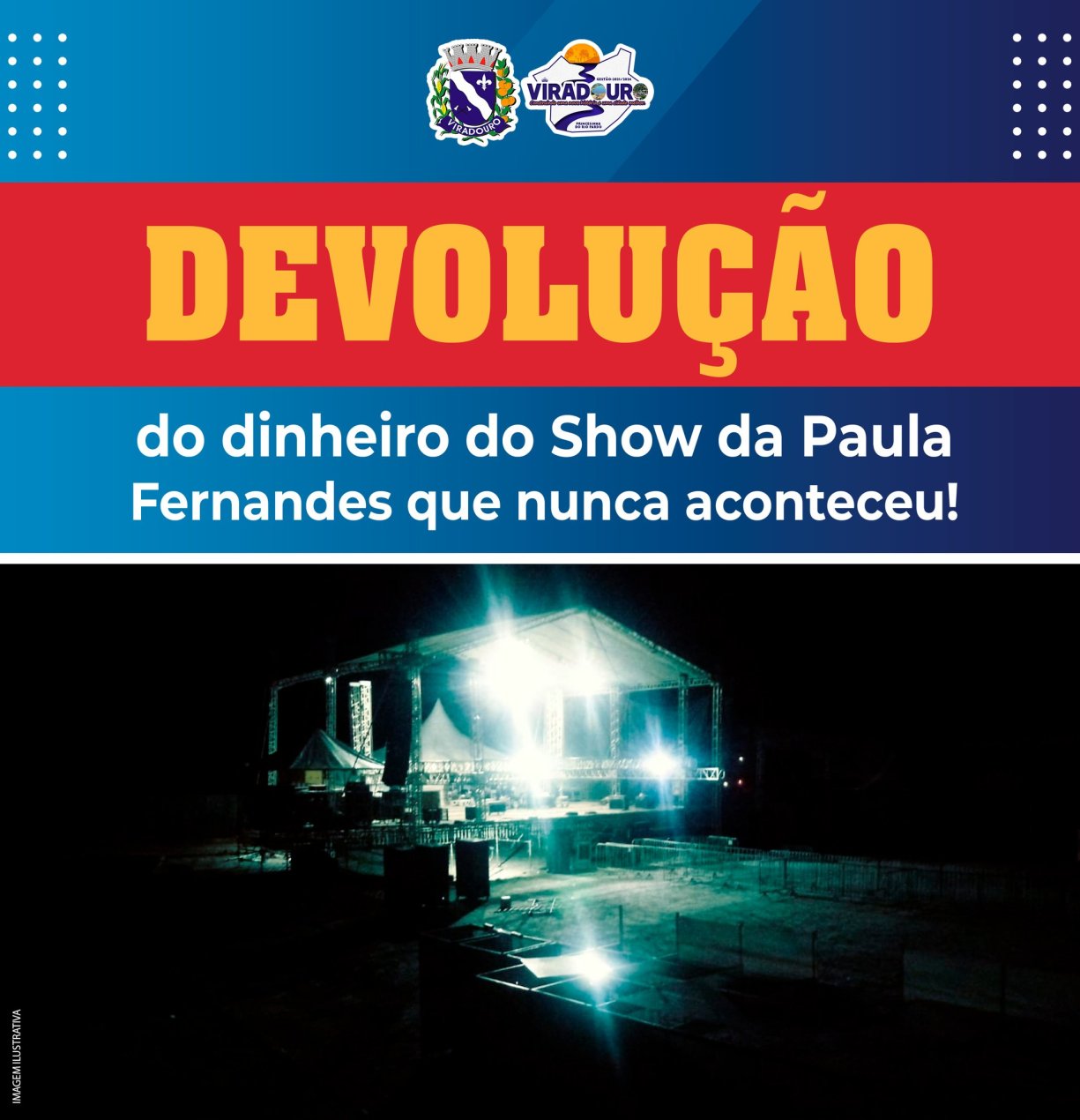 De 18/09/2023 a 19/01/2024 - Cadastramento para Devolução do Valor do Show da Paula Fernandes - Festa do Peão de 2011