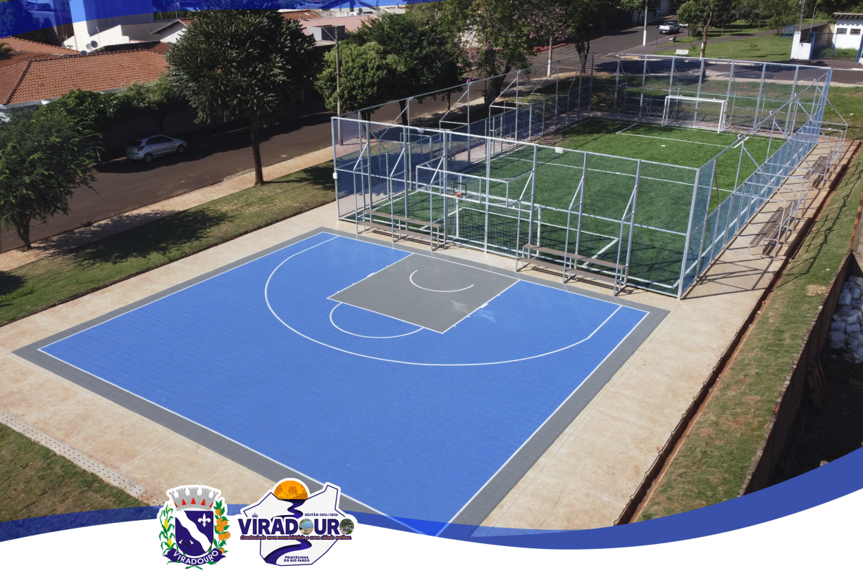 FINALIZAÇÃO DA MODERNA ARENINHA DE ESPORTES MULTIUSO NA VILA REGIE. MAIS UMA CONQUISTA PARA VIRADOURO!